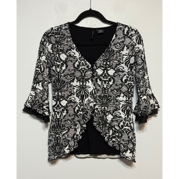 Baroque Ruffle Bell Sleeve Top Petite Small Whimsigoth Fairycore‎ Y2K Romantic - Picture 1 of 4